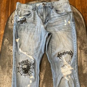 Men’s size 32 ultra slim stretch Broken Promises Co. Jeans. EUC.